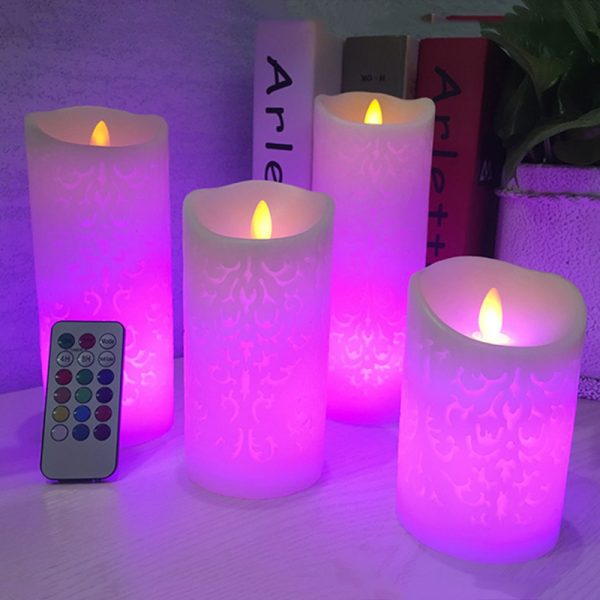 Remote Control Patterned LED Candle Night Lights