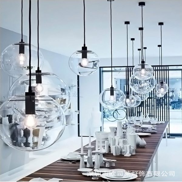 3854 - Nordic Style Glass Ball Pendant Lighting | RadiantHomeLighting