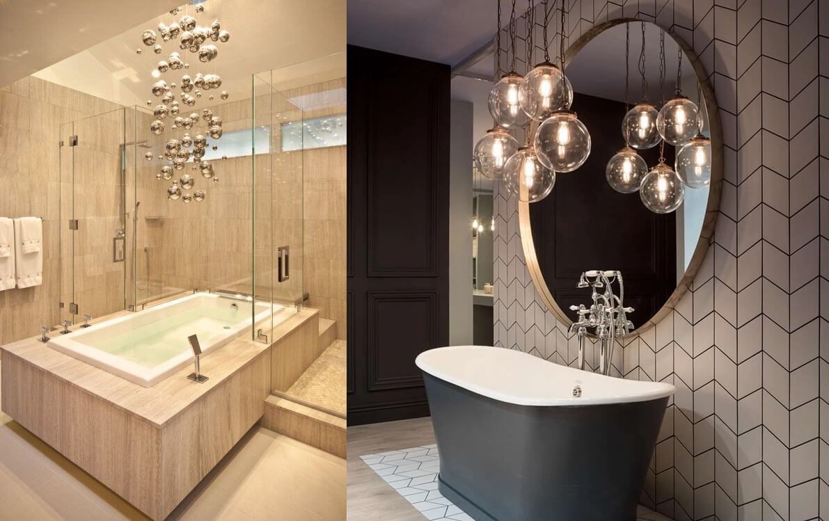 Chandeliers Over Bathtub